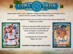 2020 Topps Gypsy Queen MLB Baseball Hobby Box